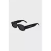 Black rectangular frame sunglasses