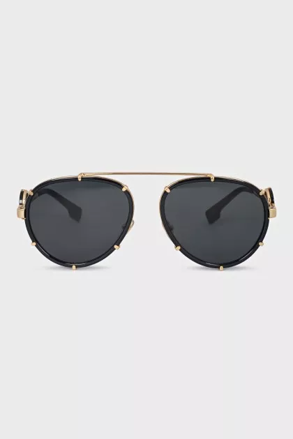 Black and gold aviator sunglasses