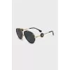 Black and gold aviator sunglasses