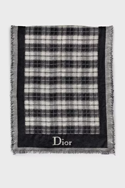 Men's plaid wool scarf