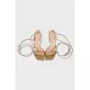 Gold lace-up sandals