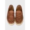 Men's light brown leather loafers
