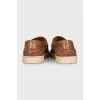 Men's light brown leather loafers