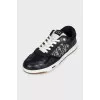 Men's printed leather sneakers