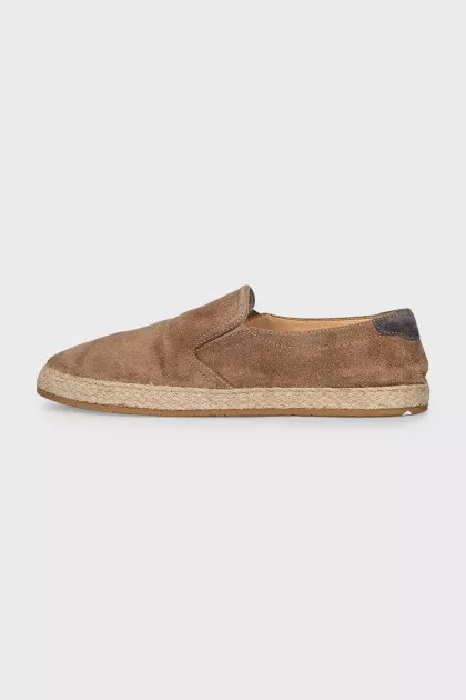 Men's beige suede espadrilles