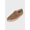 Men's beige suede espadrilles