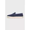 Men's blue suede loafers