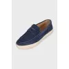 Men's blue suede loafers