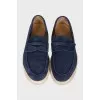 Men's blue suede loafers