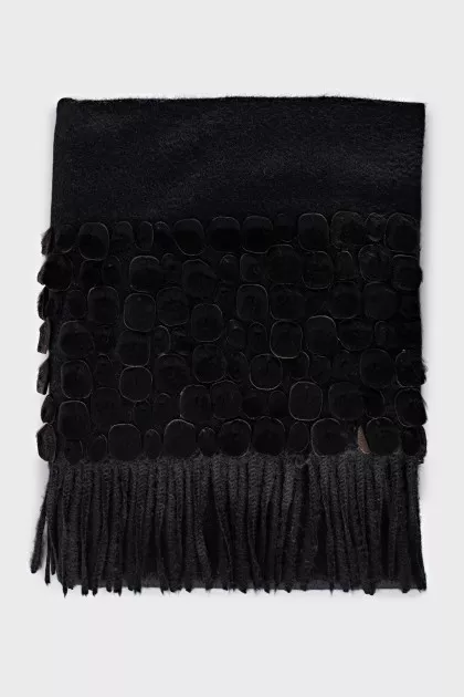Black scarf with decor