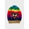 Multicolored hat with animal print