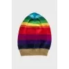 Multicolored hat with animal print