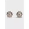 Silver earrings in the shape of spheres
