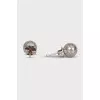 Silver earrings in the shape of spheres