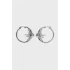Round earrings with crystals