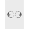 Round earrings with crystals