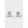 Silver earrings with pink crystals