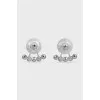 Silver earrings with pink crystals