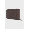 Brown wallet with signature print