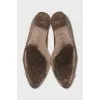 Leather ballet flats with gold glitter