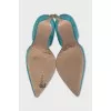 Light blue suede pumps