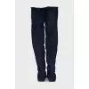 Blue pointed-toe over-the-knee boots