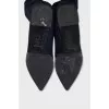 Blue pointed-toe over-the-knee boots