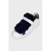 Velcro sneakers with fur