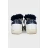 Velcro sneakers with fur