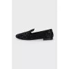 Black ballet flats with crystals