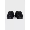 Black ballet flats with crystals