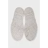Leather slip-ons with gold-tone decor