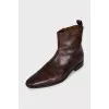 Men's brown boots with perforations