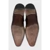 Men's brown boots with perforations