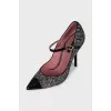Black and white textile shoes
