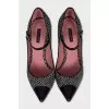 Black and white textile shoes