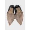 Black and white textile shoes