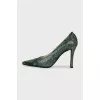 Textured leather heels