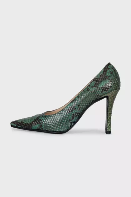 Textured leather heels