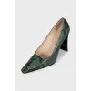 Textured leather heels