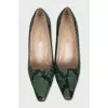 Textured leather heels