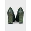 Textured leather heels