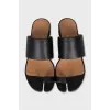 Tabi leather mules