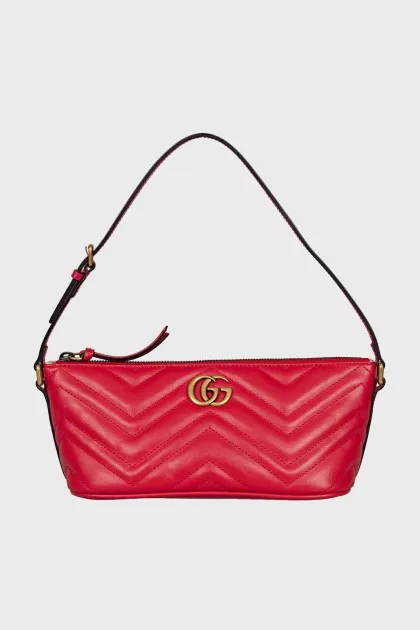 Quilted bag with gold logo