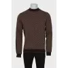 Men's merino wool printed jumper