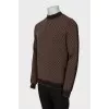 Men's merino wool printed jumper