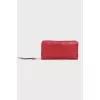 Leather wallet with branded embossing