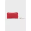 Leather wallet with branded embossing