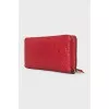 Leather wallet with branded embossing