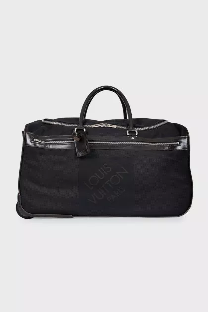 Black textile suitcase